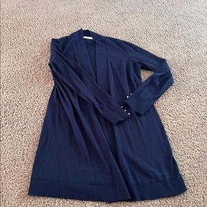 4/$20 89th & Madison Navy Bodycon Cardigan with Pearl Sleeve Accents size small